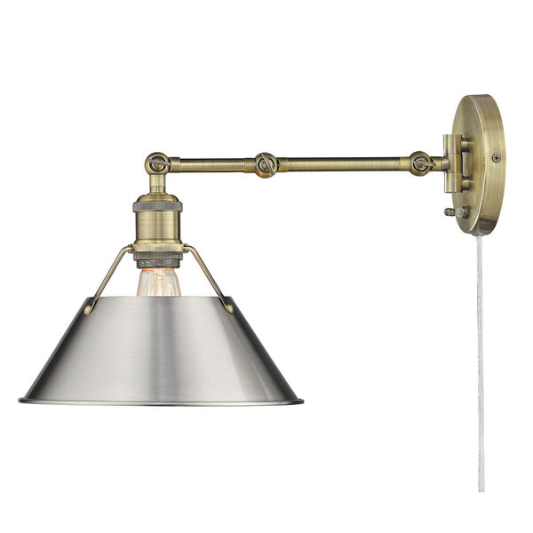 Orwell Aged Brass and Pewter One-Light Wall Sconce, image 2
